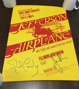 Signed Jefferson Airplane Official Bg - 1 - 3 1966 Trips Festival Fillmore Jorma