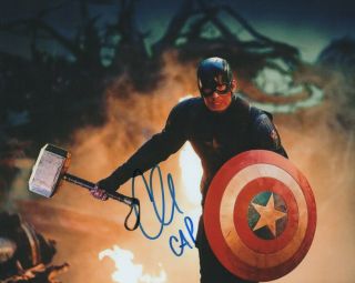 Chris Evans Avengers Captain America Signed Autographed 8x10 Photo C754