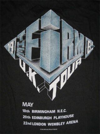 The Firm Jimmy Page 1985 U.  K.  Tour Shirt Vintage L Rare Led Zeppelin