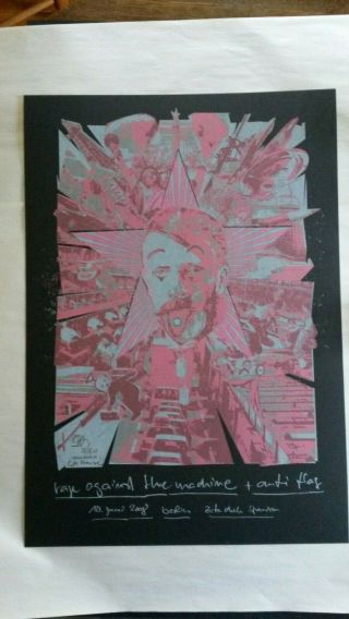 Rage Against The Machine Concert Poster Print Berlin Germany Black Edition