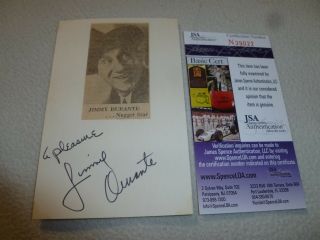 Signed Card Jimmy Durante Nugget Star Jsa Certified Sticker Autographed Auto