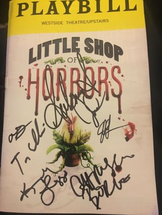 Little Shop Of Horrors Cast Signed Off Broadway Playbill Groff Borle Musical