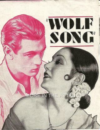 Lupe Velez Gary Cooper Wolf Song Vintage Paramount Movie Herald