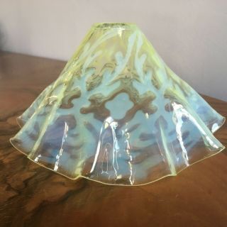 patterned art nouveau vaseline glass light lamp shade Powell Walsh a/f 3
