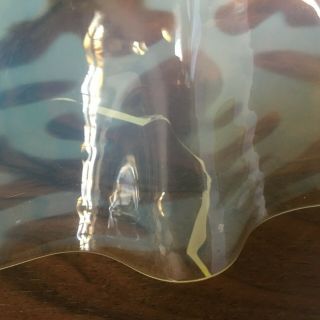 patterned art nouveau vaseline glass light lamp shade Powell Walsh a/f 6