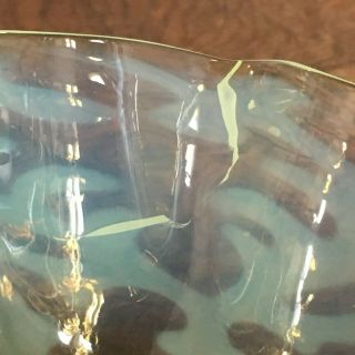 patterned art nouveau vaseline glass light lamp shade Powell Walsh a/f 8