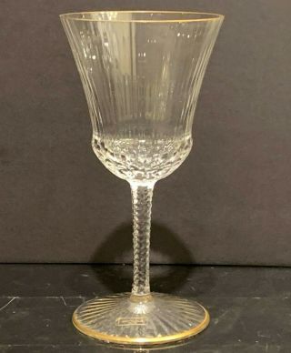 Saint St Louis Crystal Apollo Gold Burgundy Wine Glass 6 3/8 " (162 Mm) Tall