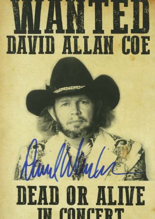 David Allan Coe autographed gig poster 3