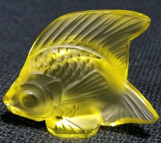 Lalique France Crystal Light Yellow Fish