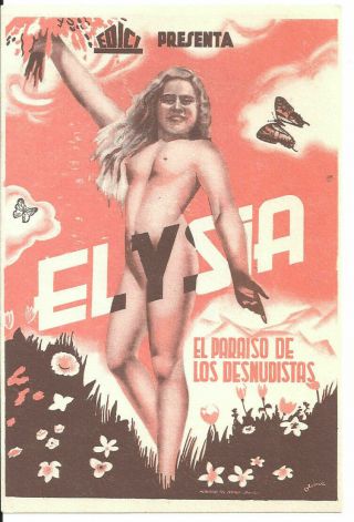 Pteb 057 Elysia Valley Of The Nude Nudism Naturism Spanish Herald Mini Poster
