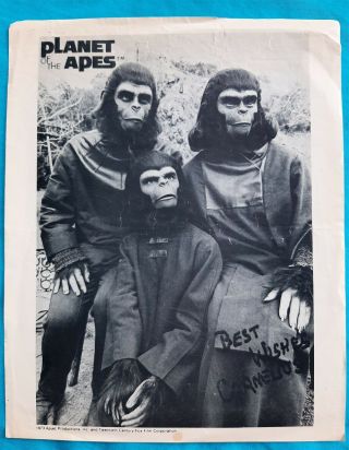 1973 Planet Of The Apes Promotional - " Best Wishes Cornelius " 20th Century Fox