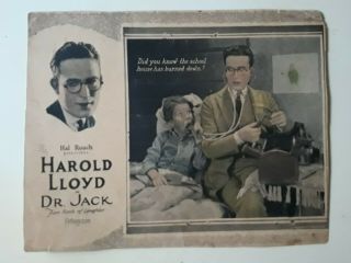 Harold Lloyd In Dr Jack Lobby Card Hal Roach 1922 Trimmed Our Gang
