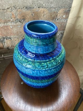Bitossi Rosenthal Netter Vase Rosenthal Aldo Londi Rimini Blue Style Ceramic 2