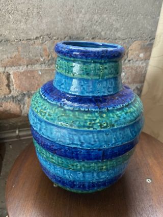 Bitossi Rosenthal Netter Vase Rosenthal Aldo Londi Rimini Blue Style Ceramic 4