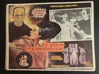 Circa1990 Mexican Movie Lobby Card The Bride Of Frankenstein Boris Karloff
