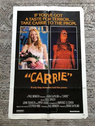 Carrie 1976 Movie Poster 1sh Stephen King 
