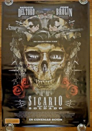 Sicario Day Of The Soldado 2018 Australian Adv.  One Sheet Movie Poster