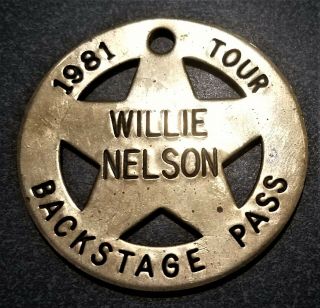 Rare Vintage 1981 Willie Nelson Backstage Pass