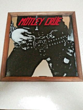 Motley Crue Too Fast For Love Carnival Mirror Framed 13 X 13 Extremely Rare