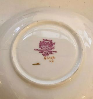 Paragon Cup & Saucer By Appointment HM The Queen Mary Pink/Black/gold Floral 4