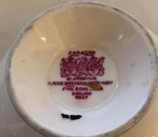 Paragon Cup & Saucer By Appointment HM The Queen Mary Pink/Black/gold Floral 5