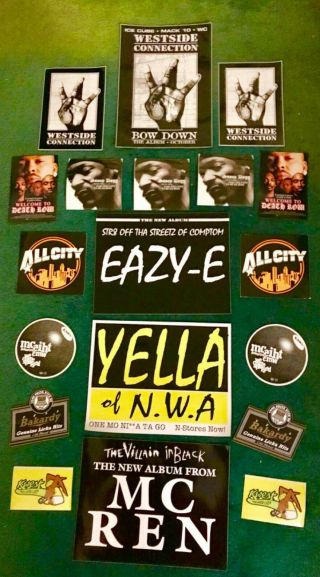 West Coast Theme Sticker Pack Nwa Snoop Dogg Ice Cube Eazy E Mc Ren,  Mc Eight
