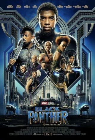 Black Panther Movie Poster 2 Sided Final 27x40 Marvel Dmr Sisnwy