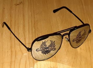Journey Rock Band Logo On Lens Mirror Sunglasses Vintage 1980 