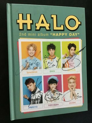 Halo - 2nd Mini [happyday] Autograph (signed) All Member Promo Album Kpop