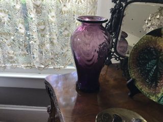 Mma Museum Of Modern Art Tall Art Deco Amethyst Glass Vase