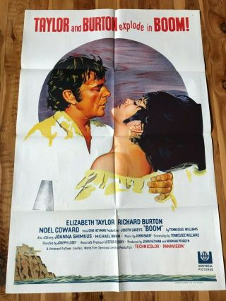 1 - Sheet Poster 27x41: Boom (1968) Richard Burton,  Elizabeth Taylor