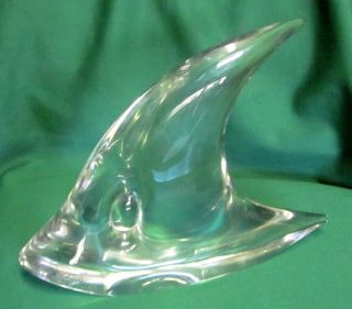 Daum France Crystal 9 " Angel Fish Figurine Sculpture Euc Signed