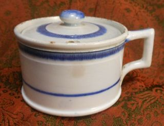 Early 19th Cen English Staffordshire Pearlware Leeds Feather Edge Mustard Pot