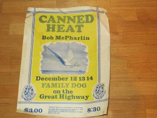 Family Dog Presents - Canned Heat / Bob Mcpharlin - Flyer / Handbill