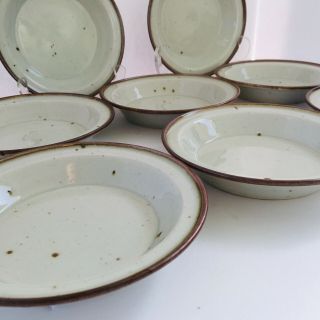 Dansk Brown Mist - Set Of 8 Fruit Bowls - Rimmed 6 1/4 " - Fairly Rare Find