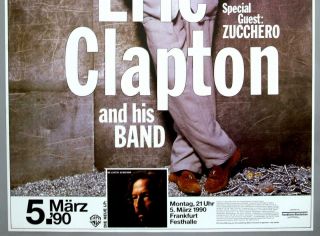 ERIC CLAPTON - rare vintage Frankfurt 1990 JOURNEYMAN concert poster 3