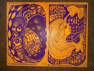 Fillmore Double Handbill Bg - 68 & 69 - Pc - C Who,  Jimi Hendrix,  Jefferson Airplane