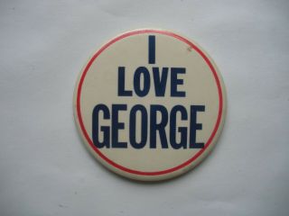 Beatles 1964 0riginal Pinback Button " I Love George " 3.  5 " Concert/tour Htf