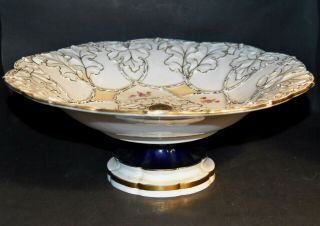 Meissen Porcelain Leaf Compote Pedestal Dish 1800 