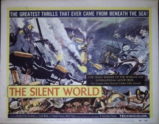 The Silent World Lobby Title Card 1956 Jacques - Yves Cousteau And Louis Malle