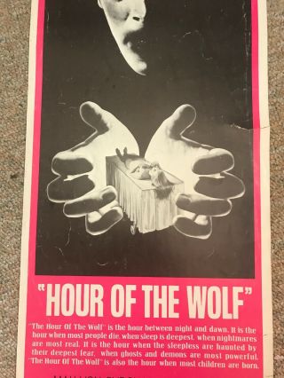 Ingmart Bergman ' s HOUR OF THE WOLF (1968) – 14” x 36” Insert Poster – VG C6 - 7 3