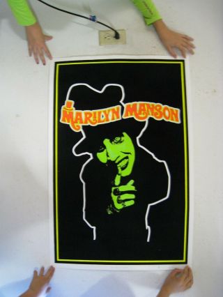 Marilyn Manson Poster Top Hat Green Face Blacklight