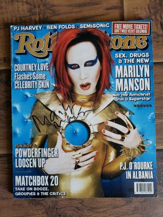 Marilyn Manson Signed Autographed Poster Rolling Stone Cover 1998 Extremely Rare