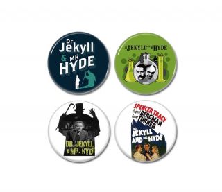 4 X Dr Jekyll And Mr Hyde Buttons (badges,  Pins,  Pinbacks,  Book,  Movies,  Tees)