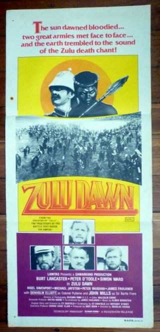 Zulu Dawn 1979 Australian Daybill Movie Poster Burt Lancaster
