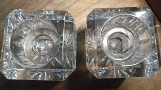 PAIR Square Votive Candle Holder Waterford Crystal Lismore Pattern 2 5/8 