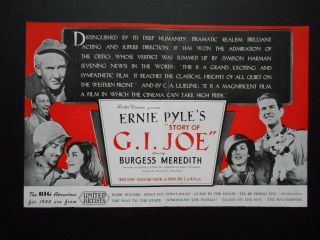 The Story Of Gi Joe 1945 Trade Ad Poster Burgess Meredith Robert Mitchum
