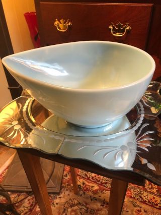 Vintage Fire King Large Turquoise Tear Drop Mixing Bowl 11 Inch
