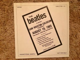 The Beatles Live In Houston Vinyl 7 Inch Promotional Single