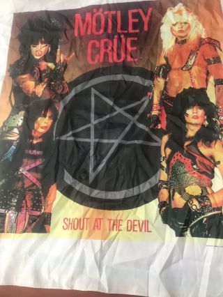 Vintage 1984 Motley Crue 44x46 Shout At The Devil Tapestry Flag Banner The Dirt